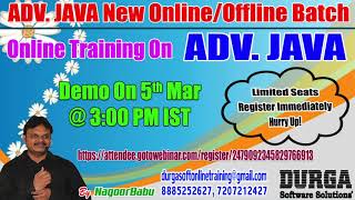 ADV. JAVA Online Training in DURGASOFT