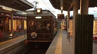 【京都】モボ21形 26号車 嵐山駅入線【嵐電】