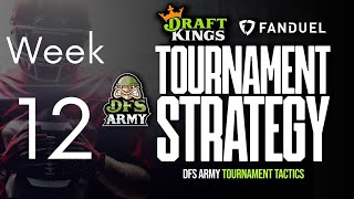 DFS NFL Week 12 Sunday Main Slate Draftkings GPP Strategy and Picks | Tournament Tactics