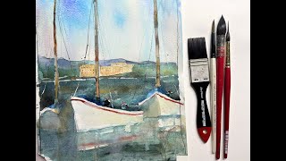 EXTREME BEGINNERS - Exciting Boats in Watercolor using the Glazing Method - with Chris Petri
