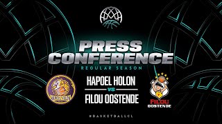 Hapoel Atsmon Holon v Filou Oostende - Press Conference | Basketball Champions League 2022/23