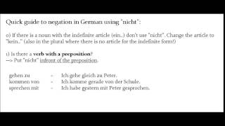 VGGL 3) German Negation with \