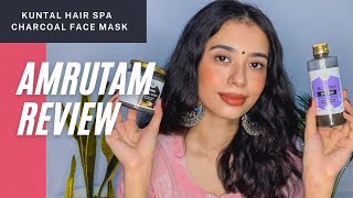 (Ayurvedic) Amrutam Kuntal Hair Spa \u0026 Charcoal Face Mask Review | Anurika Das |