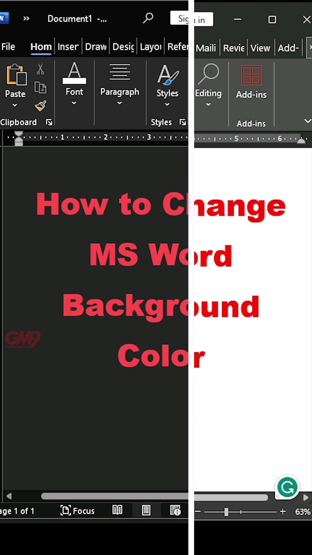 How to Change Background Color of MS Word Chagne Word Dark Mode #msword #mswordthemes #shorts