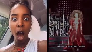 Kelly Rowland reacts to TikTok of Beyoncé’s friendship inc shady falling down stairs clip