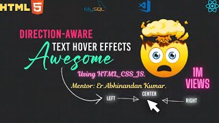 Direction-Aware Text Hover Effects _ CSS &_Javascript. #programming #javascript #html #css #coding .