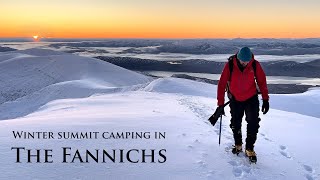 Winter Mountaineering in the Fannich Mountains in Northwest Scotland