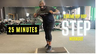 25 Minute Cardio Step Aerobics // INTERMEDIATE STEP CARDIO (AT HOME)