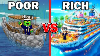 Mikey POOR CRUISE vs JJ RICH CRUISE Ship in Minecraft Maizen!