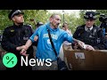Dozens Protest Against U.K. Coronavirus Lockdowns in London's Hyde Park