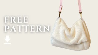 Faux fur shoulder bag tutorial + FREE sewing pattern - DIY