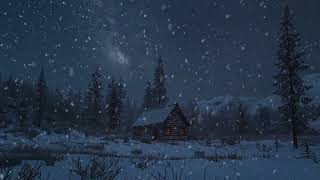 Frozen Night at a Warm Cabin | Intense Wind & Snowstorm Sounds for Winter Relaxation