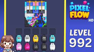 Pixel Flow Level 992 Solution Walkthrough