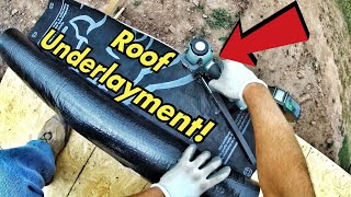 How To Install Roof Underlayment - Rhino Roof Synthetic Underlayment and Hitachi N3808AP Cap Nailer