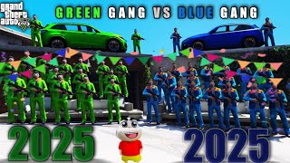 GTA 5: Franklin Blue Gang VS Shinchan Green Gang New Year Challenge In GTA 5!