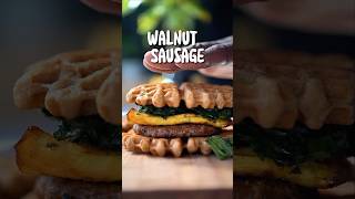 Not your everyday sausage! This breakfast sandwich is straight fire!!!  #vegan #recipes #walnuts