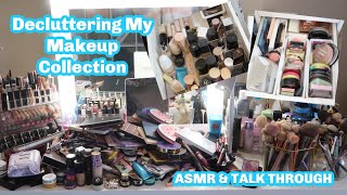 Decluttering My Makeup Collection | Light ASMR | 2021