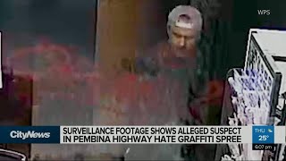 Footage shows alleged suspect in Winnipeg hate graffiti spree