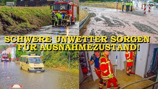 [SCHWERE UNWETTER SORGEN FÜR MASSIVES CHAOS] HOCHWASSER | FEUERWEHR im DAUEREINSATZ | SÜDWESTEN