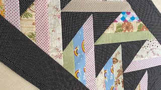 Beautiful carpet taking advantage of patchwork strips. Super easy and quick to make.