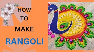 ✨Make Rangoli like a Pro ✨ #peacockrangoli #Learn in 5 minutes #beautifulrangoli #Diwali#easyrangoli