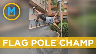 Watch this man defy gravity while dancing on a pole | Your Morning