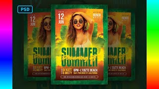 Professional Flyer Templates: Summer Flyer Tropical Party