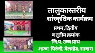 तालुकास्तरीय सांस्कृतिक कार्यक्रमात प्रथम क्रमांक,द्वितीय क्रमांक, तृतीय क्र.पटकाविल्याबद्दल अभिनंदन