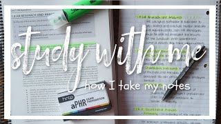 Study with me- how I take notes | aPHR Exam