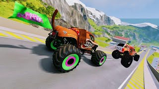 BeamNG Drive - Epic High Speed Monster Truck Jump & Car Crashes #106 | ExofPro