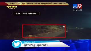 Amreli: Lion family seen roaming on Pipavav port road, Rajula | TV9GujaratiNews