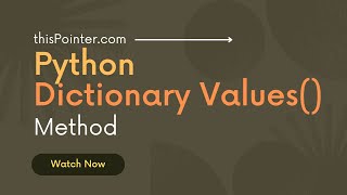 Python Dictionary Values() Method