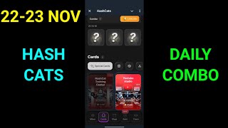 Hashcats Daily Combo 22 - 23 November | Hashcats Combo Today Card | hashcats airdrop | daily combo