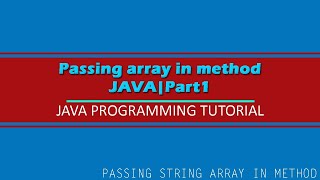 Java: Passing array in method Part 1(Tagalog)|Passing String array in method