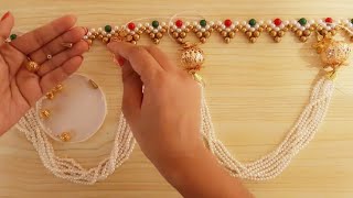 Diwali 2021 special!!!  attractive pearl toran design| easy diwali decoration ideas|moti toran