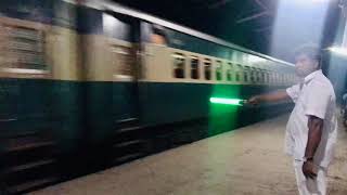 At Dark Night View Rajshahi Bound Intercity Train 734/Down Titumir Express Passing Raninagar Station