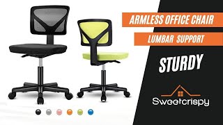 Sweetcrispy Armless Office Chair—Upgrade Your Workspace:Small Space, Big Comfort(BEST)