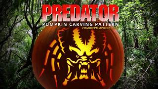 Predator Pumpkin Pattern by ZombiePumpkins.com
