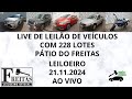 LIVE DE LEILÃO DE VEÍCULOS NO FREITAS DO DIA 21.11.2024