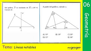 Geometría LÍNEAS NOTABLES | Ejercicios resueltos - miprepa