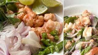 ပုဇွန်လှော် သုပ် ချဉ် ငံ စပ် Roasted shrimp Salad