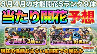 【ドラクエタクト】３月４月の才能開花Sランク９体の期待度を全力分析