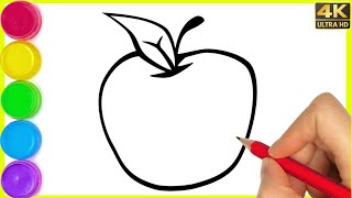 sev ka drawing || How to draw a Apple 🍎 || Apple Drawing easy step by step with colour || By Arya