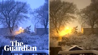 Rare thundersnow flash lights up night sky in Scotland