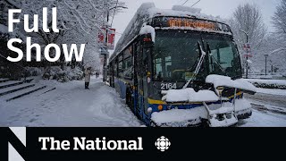 CBC News: The National | B.C. snowstorm snarls roads, knocks out power