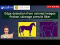 Edge detection from color images using python scikit image prewitt filter|python image processing