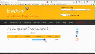 bWAPP SQL Injection POSTSearch