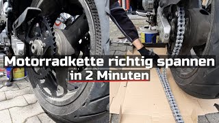 How To Motorradkette richtig spannen | Kette der Suzuki Bandit GSF 600 richtig spannen!