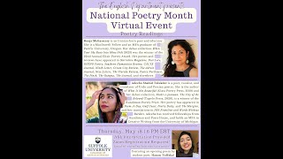 A Poetry Celebration virtual event feat. Rooja Mohassessy & Adeeba Shahid Talukder
