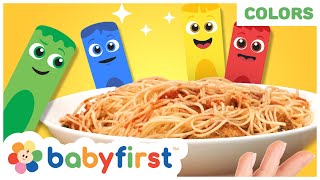 Toddler Learning Video | COLOR CREW MAGIC | Spaghetti & Meatballs for kids | BabyFirst TV
